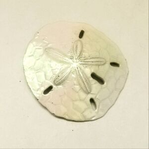 Signed White Sand Dollar Brooch